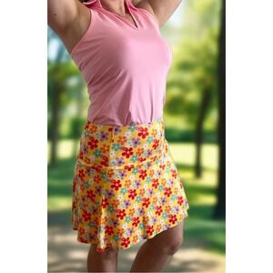 Kandy Golf Fore Frills Skort Skirt‎ Yellow Flowers Size XS